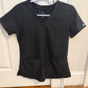Med Couture Black V-Neck Scrub Top